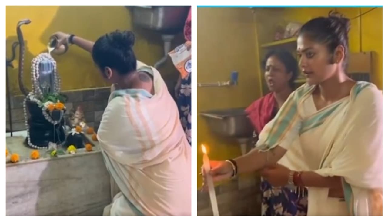 Jadavpur TMC candidate saayoni Ghosh targeted the opposition and performing Shiva puja bsm Jadavpur TMC candidate saayoni Ghosh targeted the opposition and performing Shiva puja bsm