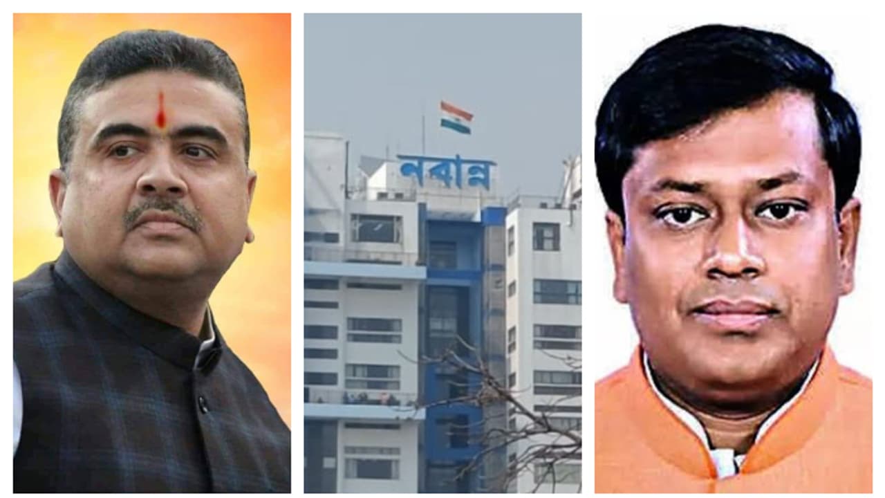 Two views of BJP Suvendu Adhikari and Sukanta Majumdar on August 27 Nabanna Avhijan bsm Two views of BJP Suvendu Adhikari and Sukanta Majumdar on August 27 Nabanna Avhijan bsm