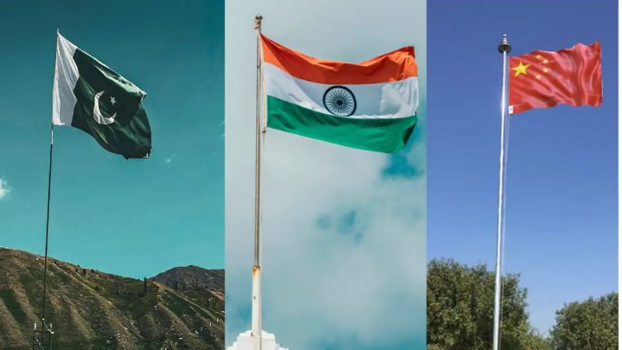 Pak India China Flag