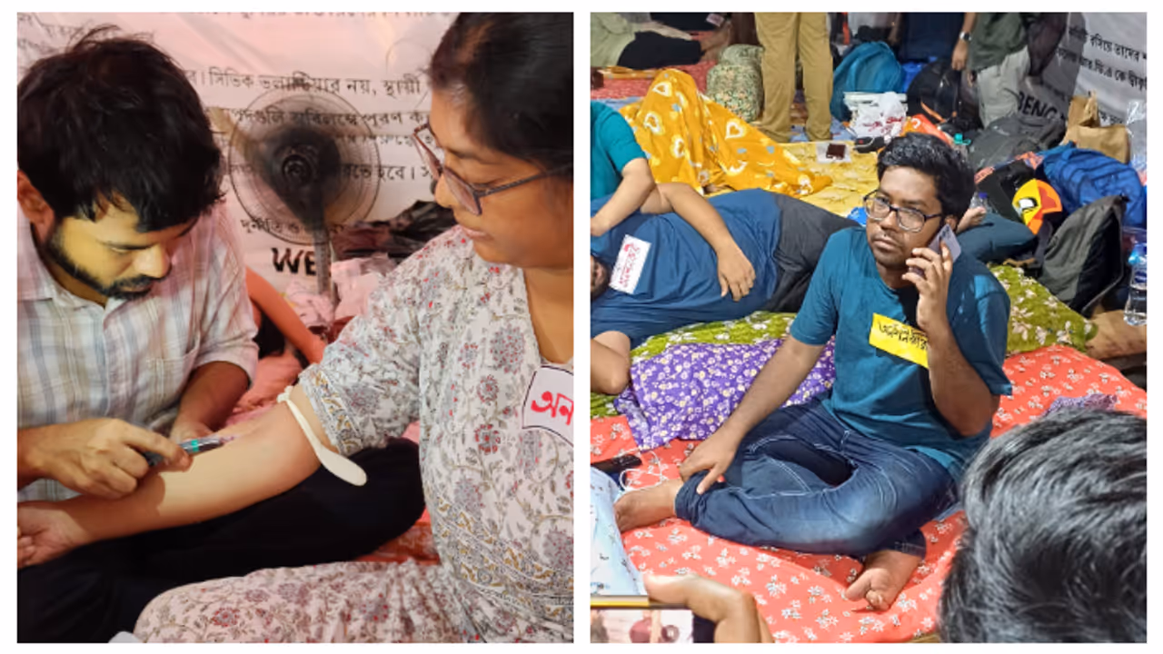 Aniket Mahata fell ill during the hunger strike of junior doctors in Dharmatala bsm Aniket Mahata fell ill during the hunger strike of junior doctors in Dharmatala bsm