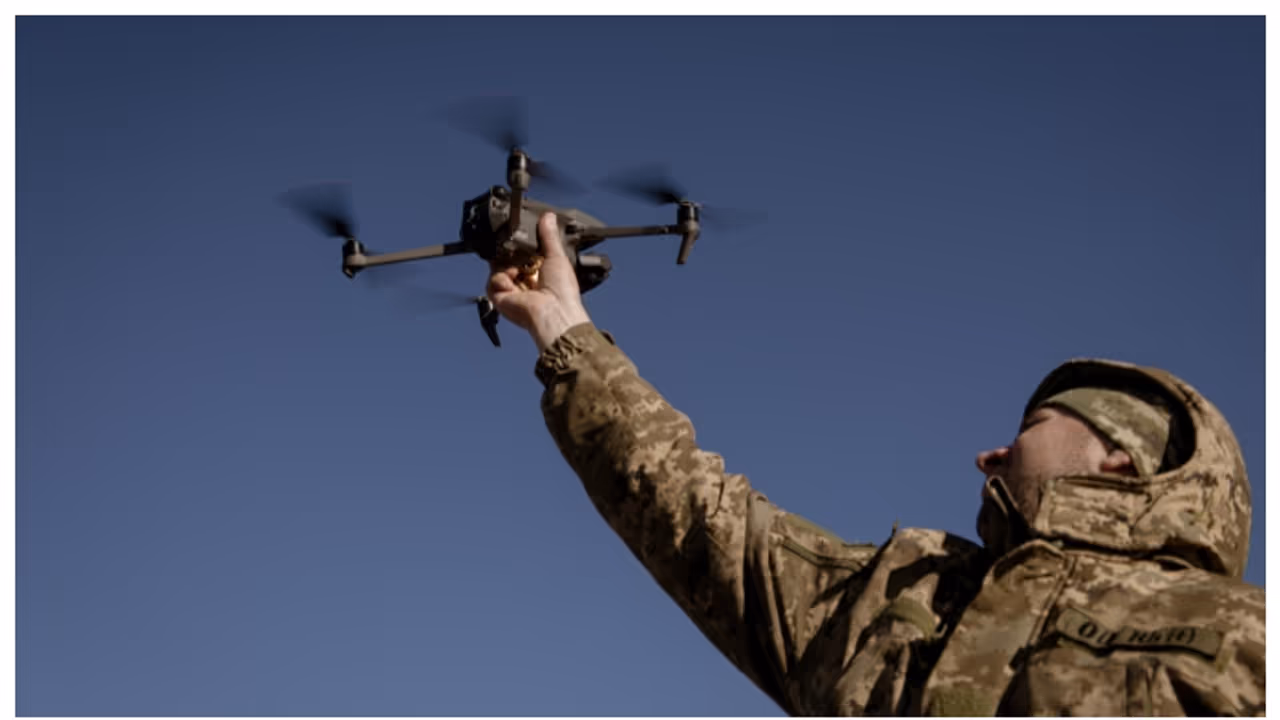 Ukraine drone in war field Ukraine drone in war field
