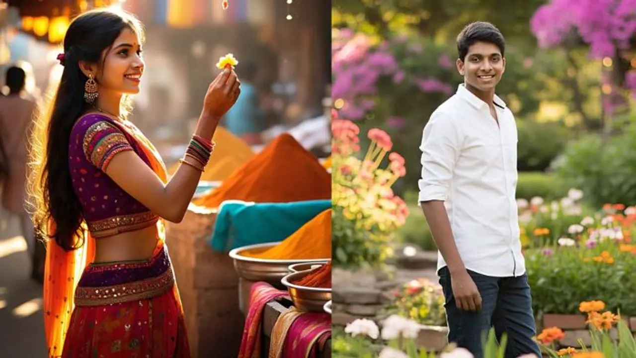 Young Boy And Girl Couple Photo