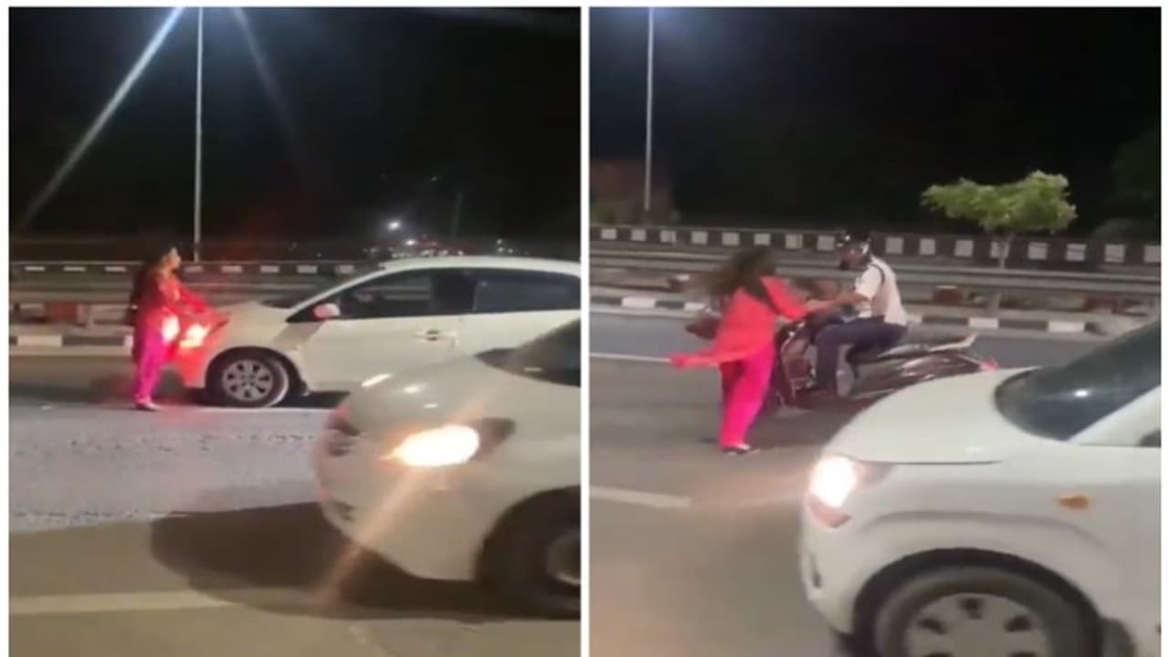 Drunk woman on Haridwar Highway