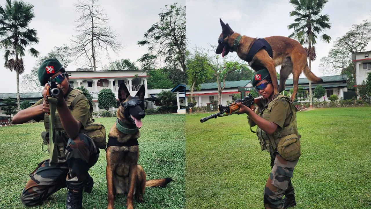 Assam Rifles woman dog handler Sreelakshmi PV Assam Rifles woman dog handler Sreelakshmi PV