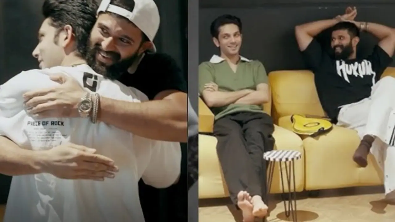 Vijay Deverakonda gifts Rowdy tshirt to Anirudh Ravichander
