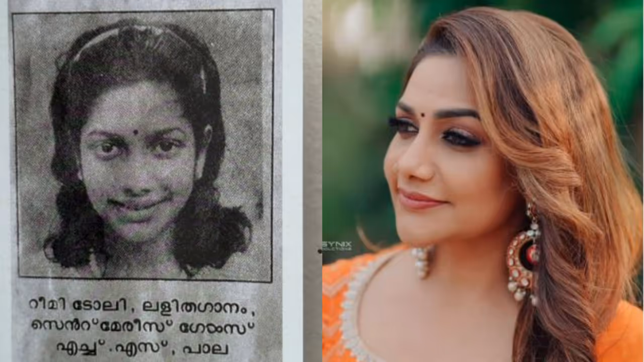 rimi tomy shares an old news paper cutting with her picture from school days