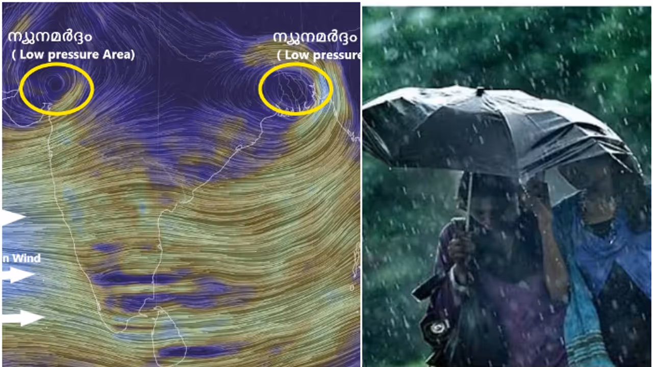 Widespread rain and wind in Kerala for five days Widespread rain and wind in Kerala for five days