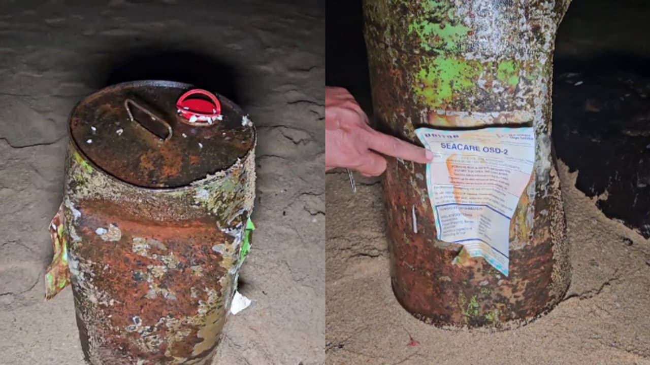 metal tin washed off in beach