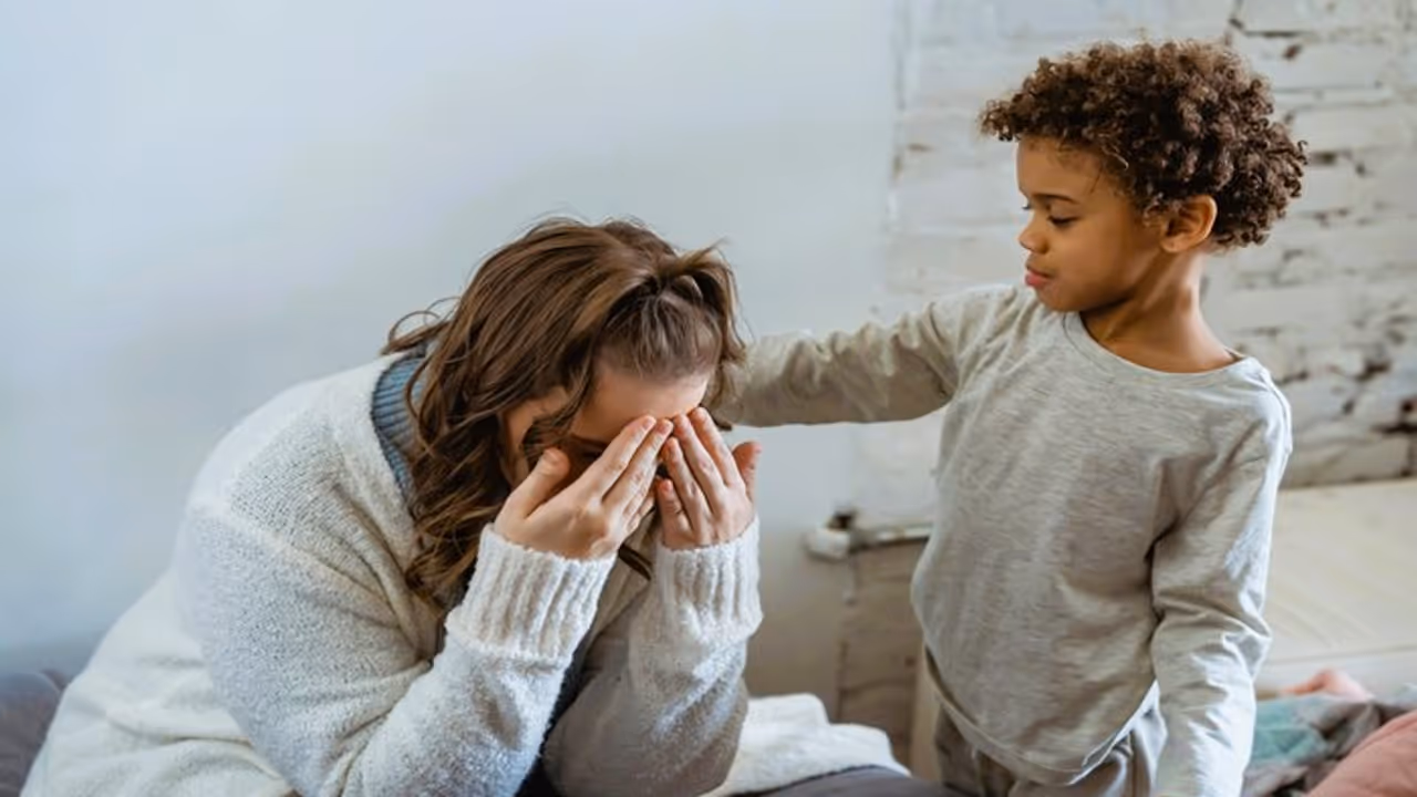 cry infront of child