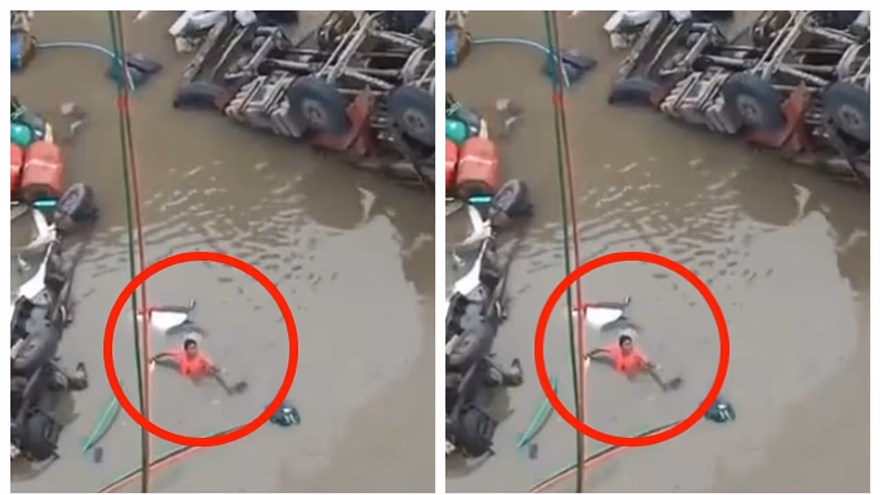 mother cries out save her child from car that is sinking in river mother cries out save her child from car that is sinking in river