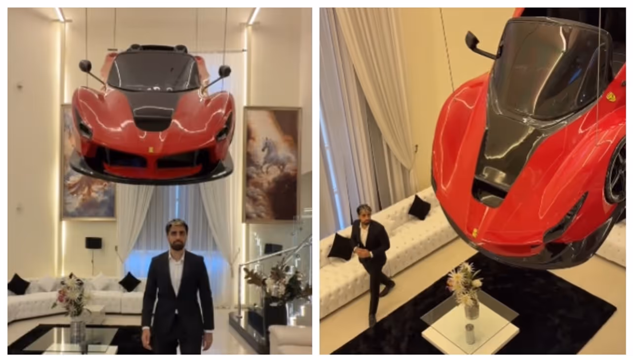 Ferrari hangs on home Ceiling