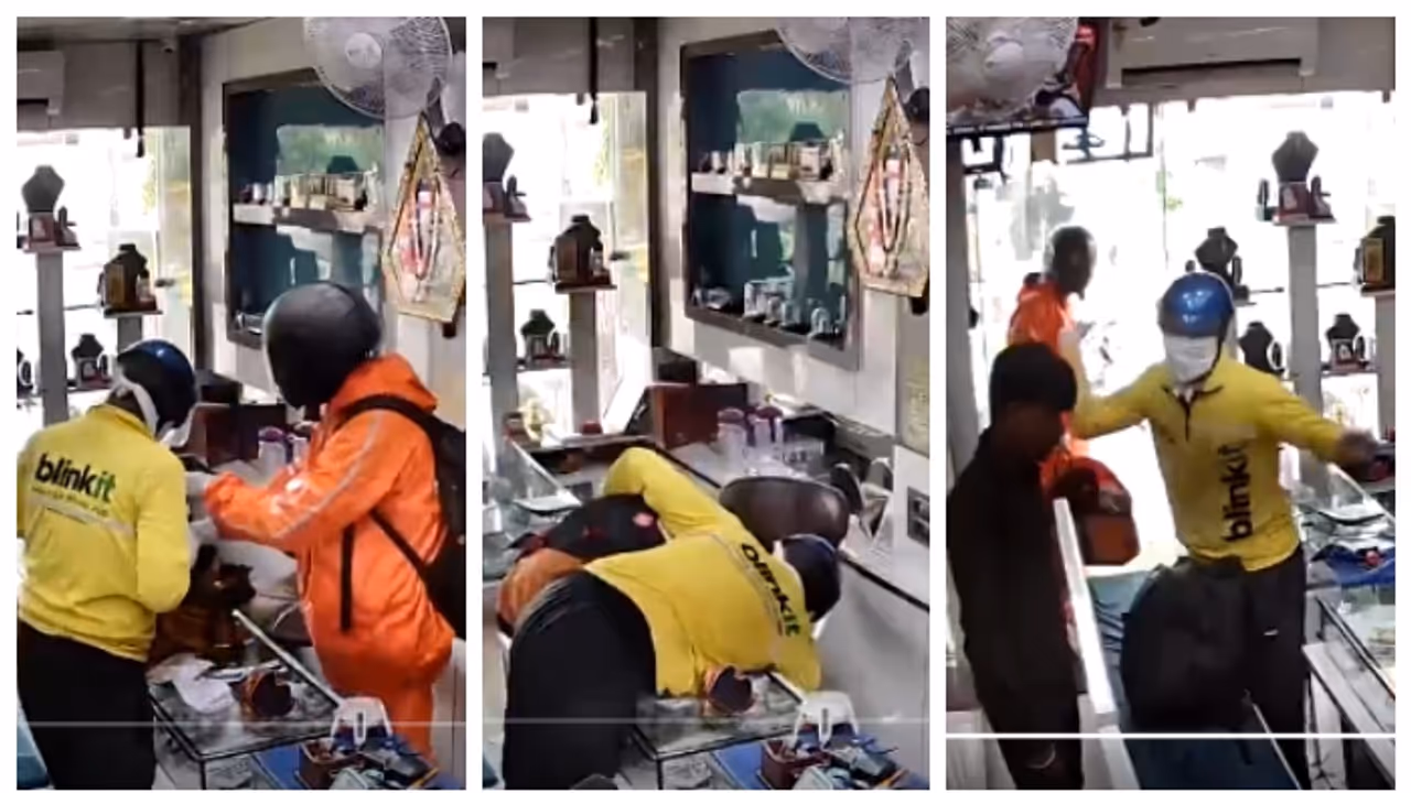 thieves disguised as Swiggy Blinkit delivery agents looted jewelry in six minutes 