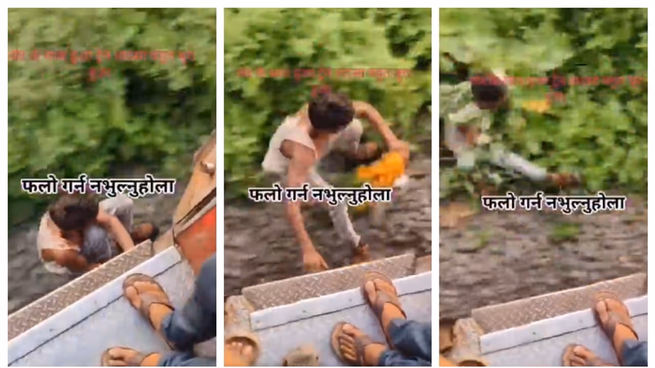 thief escaping from moving train