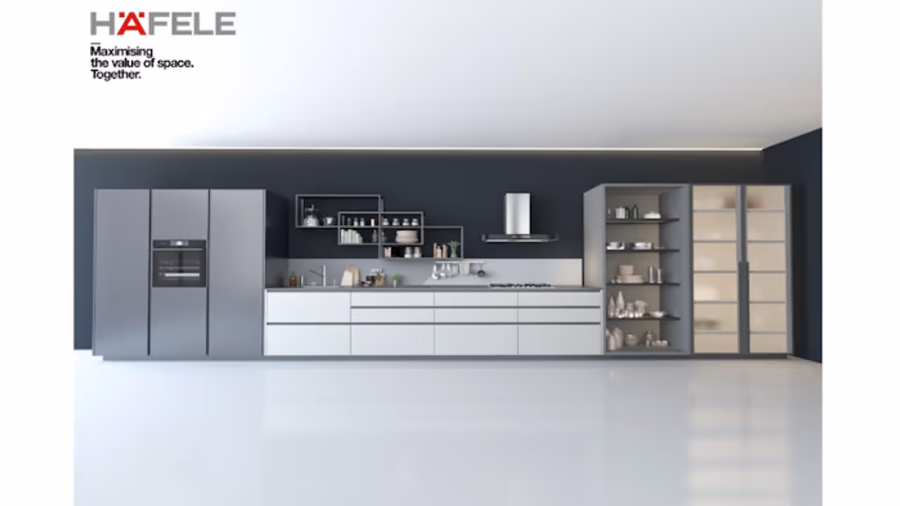 Hafele Profin Aluminium Range Redefines Modern Kitchens with Modular Shelving