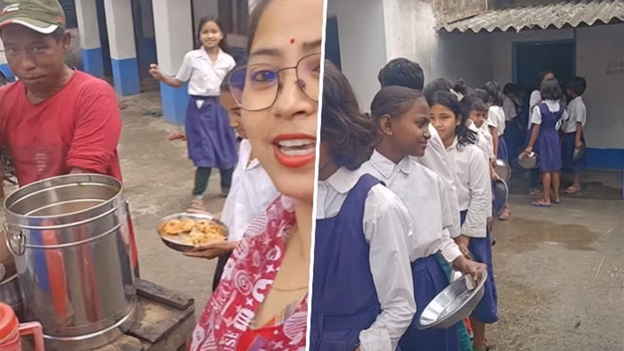 Viral Video shows West Bengal school serving golgappas Viral Video shows West Bengal school serving golgappas