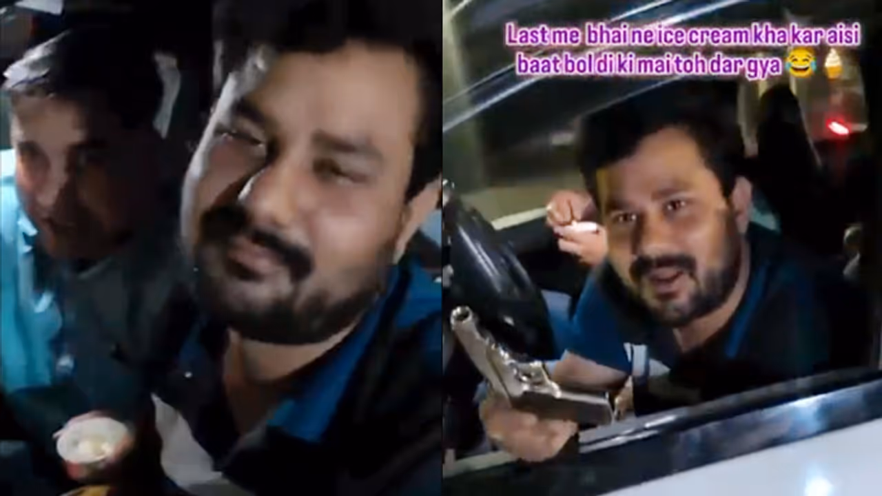 Viral Video | 'Lo, Goli Maar Do': Man Hands Pistol To Ice Cream Seller In UP, Probe Ordered (WATCH) Viral Video | 'Lo, Goli Maar Do': Man Hands Pistol To Ice Cream Seller In UP, Probe Ordered (WATCH)