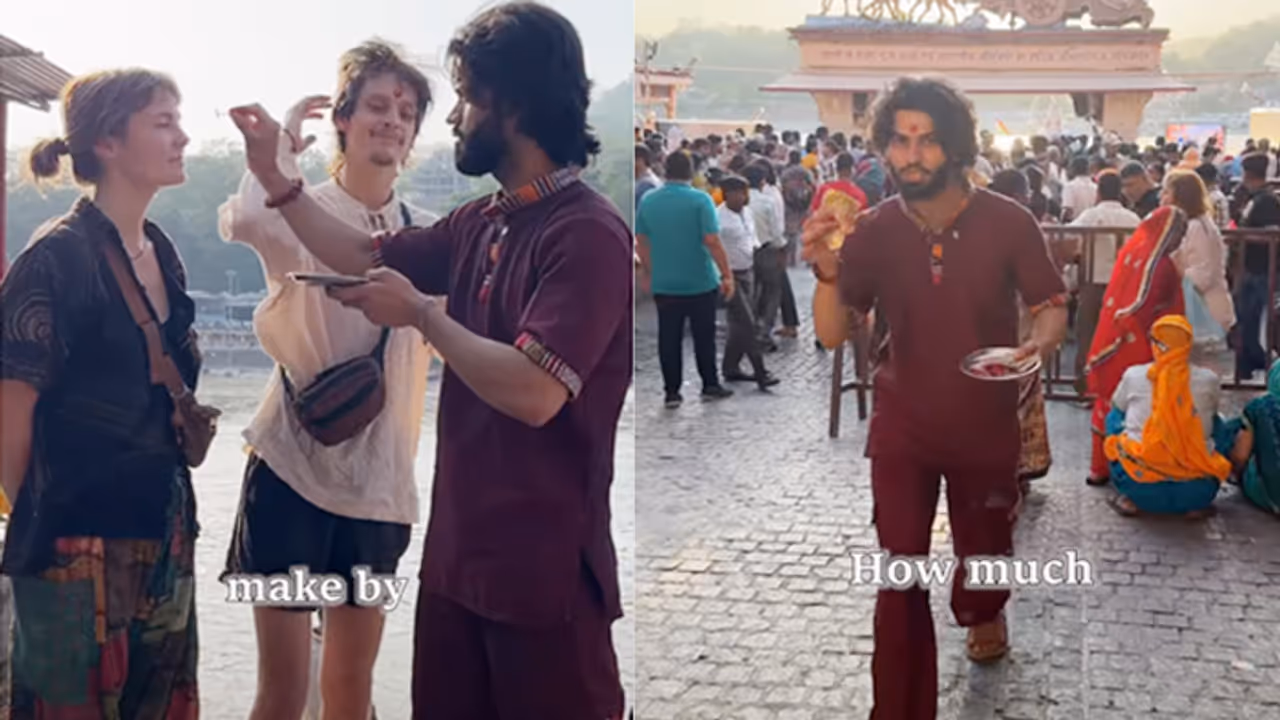 Rishikesh Man Earns Rs 2,350 In Just 3 Hours Applying Tilak At Ganga Aarti, Video Goes Viral (WATCH) Rishikesh Man Earns Rs 2,350 In Just 3 Hours Applying Tilak At Ganga Aarti, Video Goes Viral (WATCH)