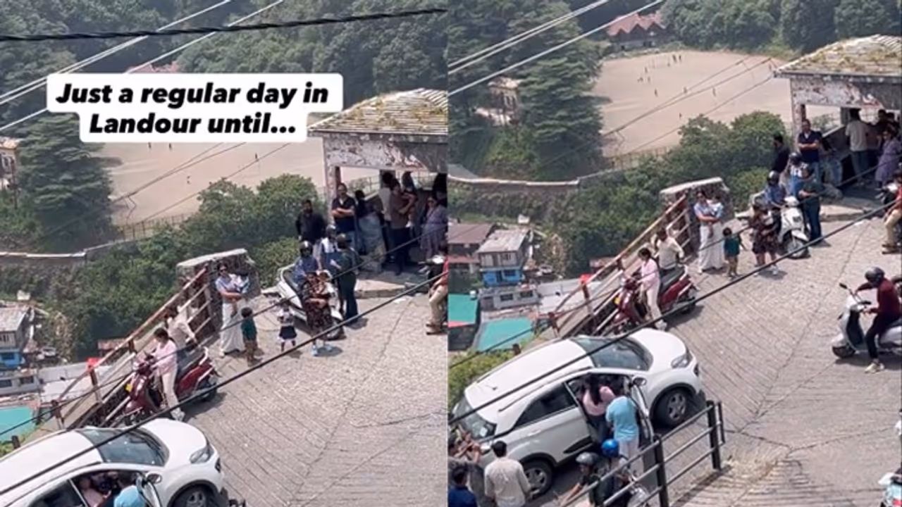 Uttarakhand VIRAL Video: Driver Gets Stuck On Landour Hairpin Bend, Internet Questions Driving Tests (WATCH) Uttarakhand VIRAL Video: Driver Gets Stuck On Landour Hairpin Bend, Internet Questions Driving Tests (WATCH)