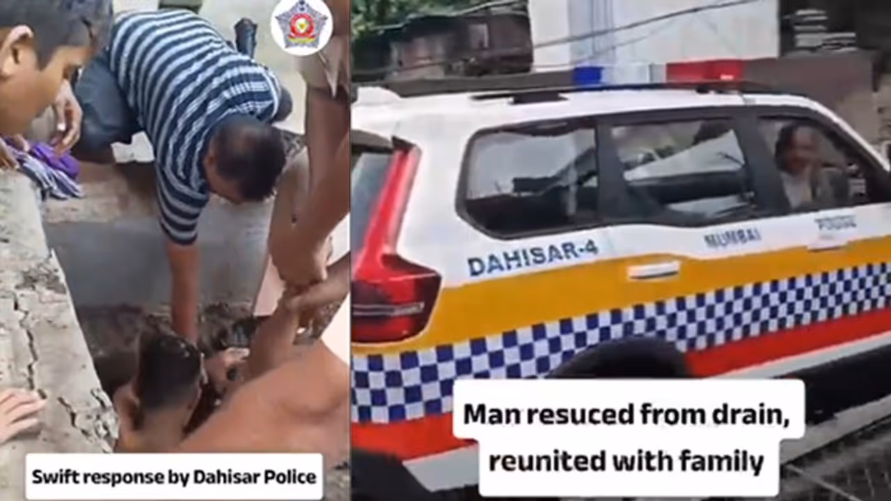 Mumbai Rains: Dahisar Police Brave Floodwaters To Rescue Man, Dramatic Police Rescue Goes Viral (WATCH Video) Mumbai Rains: Dahisar Police Brave Floodwaters To Rescue Man, Dramatic Police Rescue Goes Viral (WATCH Video)
