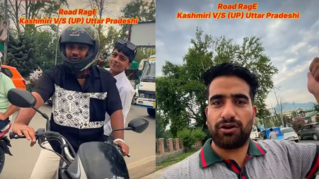 Viral Video: Kashmiri Man Confronts UP Tourist For Riding Bike On Footpath, Wins Praise (WATCH) Viral Video: Kashmiri Man Confronts UP Tourist For Riding Bike On Footpath, Wins Praise (WATCH)