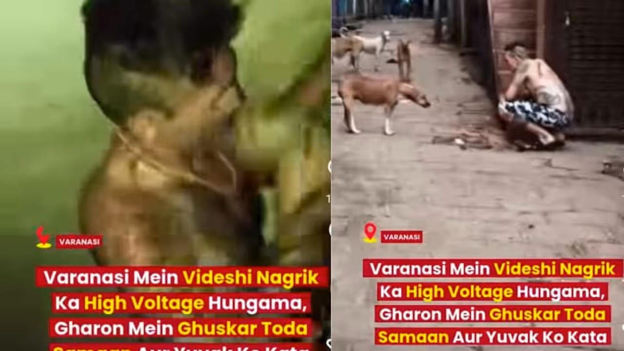 Varanasi SHOCKER! Semi Naked Foreign National Sparks Panic, Allegedly Bites Resident (WATCH VIRAL VIDEO) Varanasi SHOCKER! Semi Naked Foreign National Sparks Panic, Allegedly Bites Resident (WATCH VIRAL VIDEO)