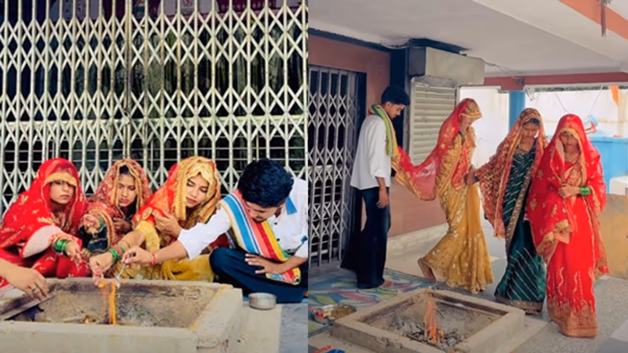 Three Sisters, One Groom: Unusual Uttar Pradesh Wedding Goes Viral, Internet Divided (WATCH VIDEO) Three Sisters, One Groom: Unusual Uttar Pradesh Wedding Goes Viral, Internet Divided (WATCH VIDEO)