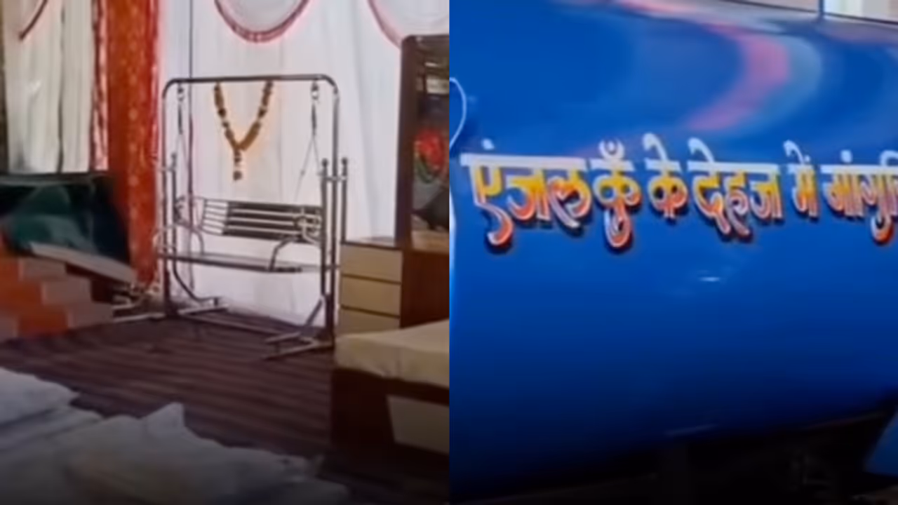 Bihar Family’s Dowry Setup Goes Viral With Household Goods, Utensils and Electronics, Sparks Outrage WATCH Bihar Family’s Dowry Setup Goes Viral With Household Goods, Utensils and Electronics, Sparks Outrage WATCH