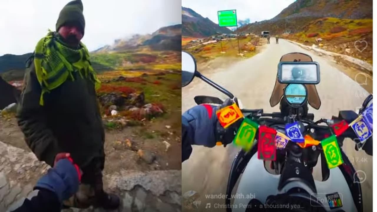 Indian Army Officer Offers Biker Breakfast And Chocolates In Freezing Arunachal, Viral Video Wins Hearts Indian Army Officer Offers Biker Breakfast And Chocolates In Freezing Arunachal, Viral Video Wins Hearts