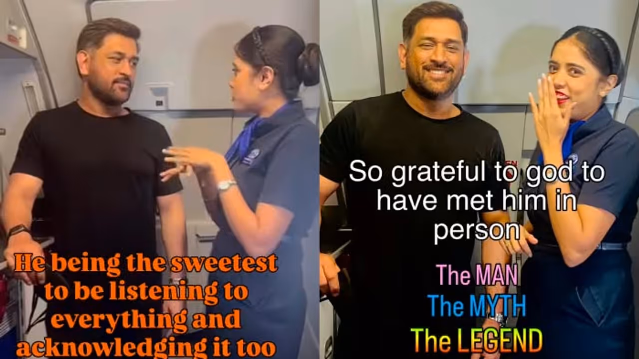 IndiGo Air Hostess Vents To MS Dhoni Mid Flight; His Response Is Winning The Internet | WATCH VIRAL VIDEO IndiGo Air Hostess Vents To MS Dhoni Mid Flight; His Response Is Winning The Internet | WATCH VIRAL VIDEO