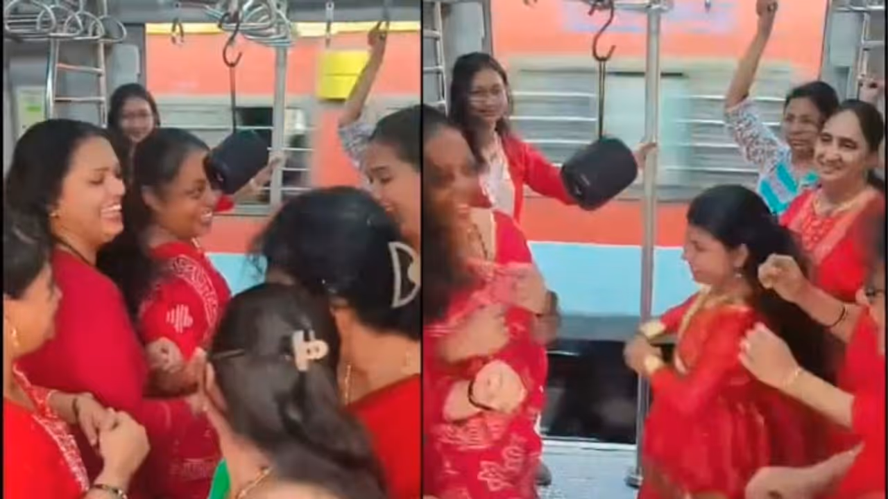 Mumbai Local Train Turns Into Garba Floor As Women Dance To Navratri Song | Viral Video Mumbai Local Train Turns Into Garba Floor As Women Dance To Navratri Song | Viral Video