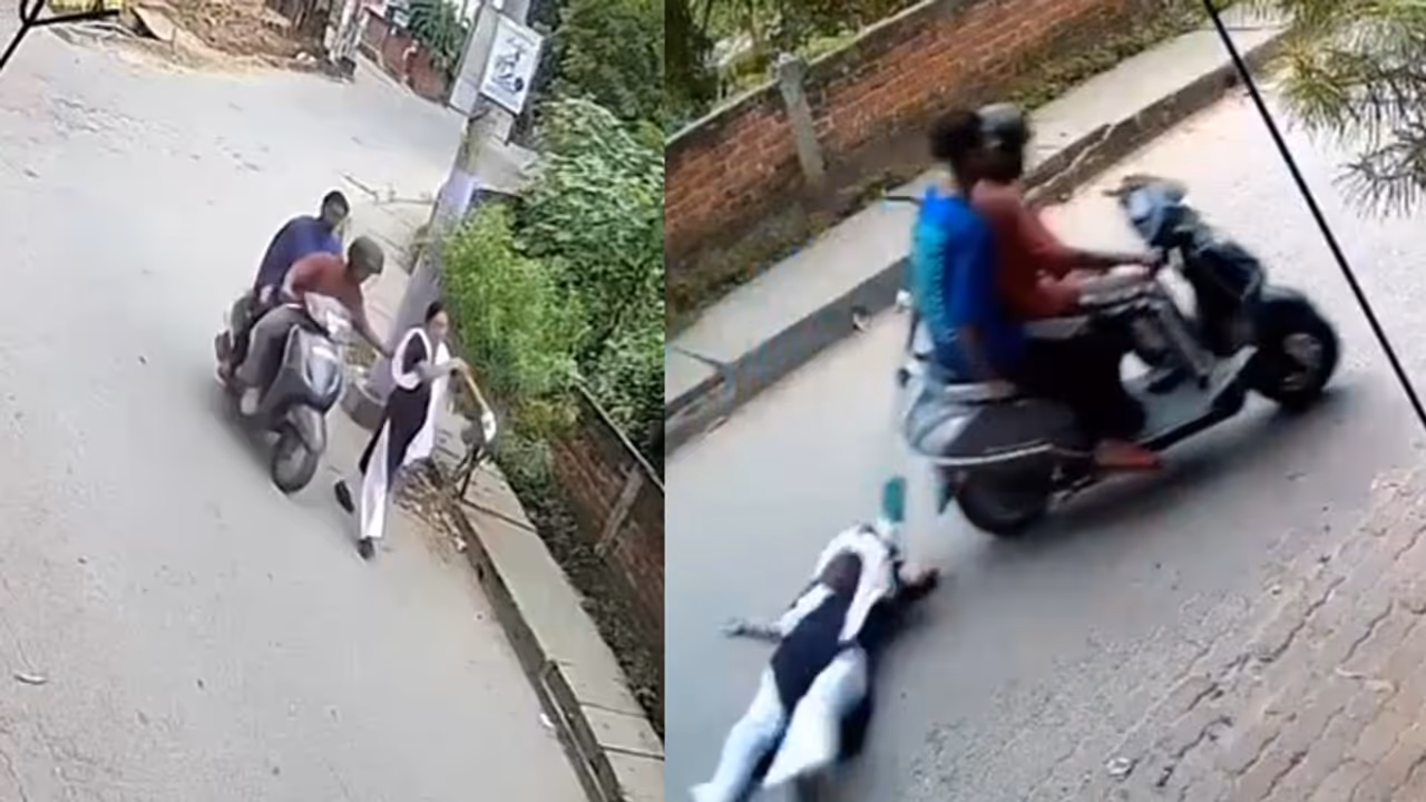 Caught on CCTV: Guwahati Woman Dragged For 50 Metres As Men Try to Snatch Her Bag, Video Goes Viral Caught on CCTV: Guwahati Woman Dragged For 50 Metres As Men Try to Snatch Her Bag, Video Goes Viral
