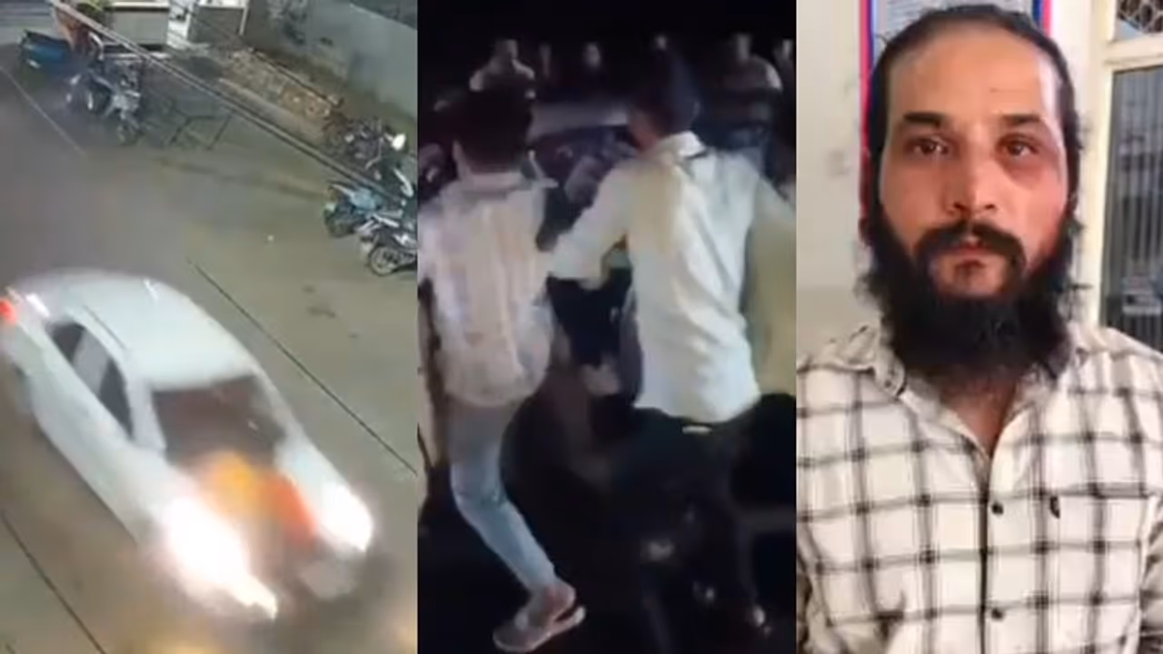 MP Road Rage Horror: Father, Son Cling to Car Bonnet for 4 Km as Driver Speeds Away; CCTV Video Goes Viral | WATCH MP Road Rage Horror: Father, Son Cling to Car Bonnet for 4 Km as Driver Speeds Away; CCTV Video Goes Viral | WATCH