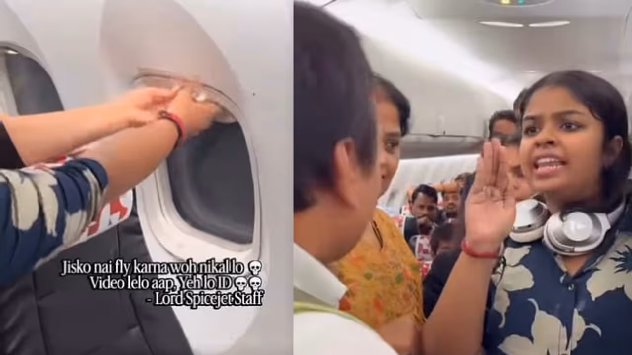 ‘Jisko Nahi Fly Karna, Woh Nikal Lo’: SpiceJet Staff’s Remark to Passengers Over Loose Window Panel Goes Viral ‘Jisko Nahi Fly Karna, Woh Nikal Lo’: SpiceJet Staff’s Remark to Passengers Over Loose Window Panel Goes Viral