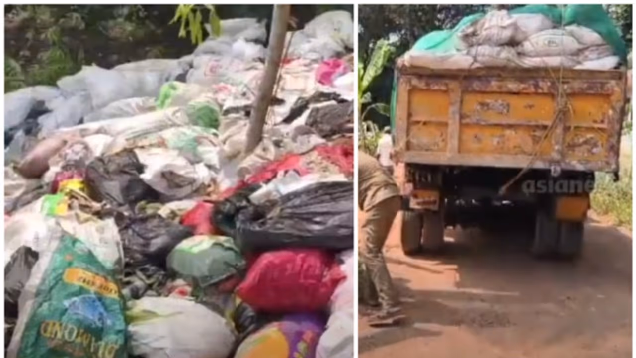 Waste dumping lorry