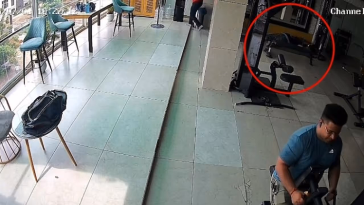 Collapsed inside gym Collapsed inside gym