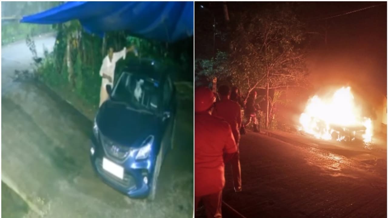 Chengannur car fire Chengannur car fire