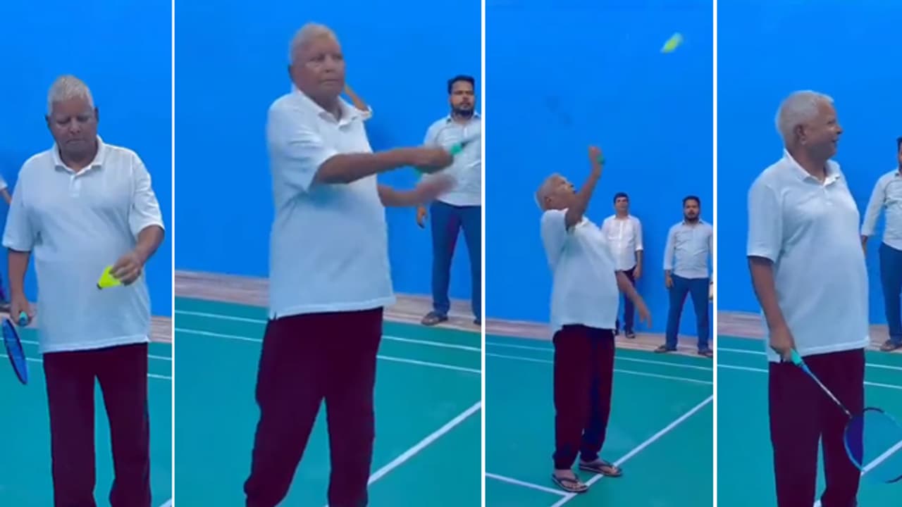 Lalu Prasad Yadav played badminton Lalu Prasad Yadav played badminton