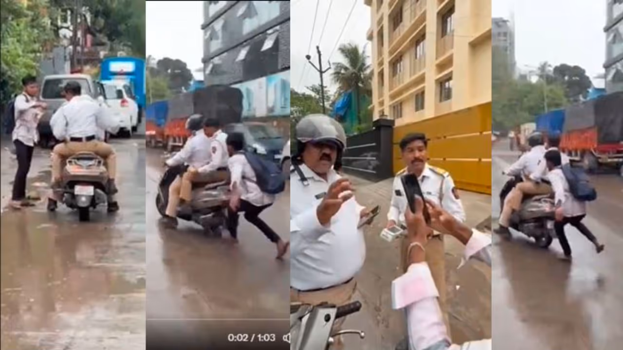 Thane Student chased traffic police 
