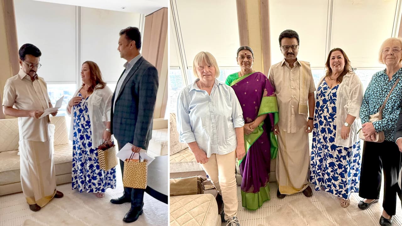 MK Stalin meet Pennycuick family in London