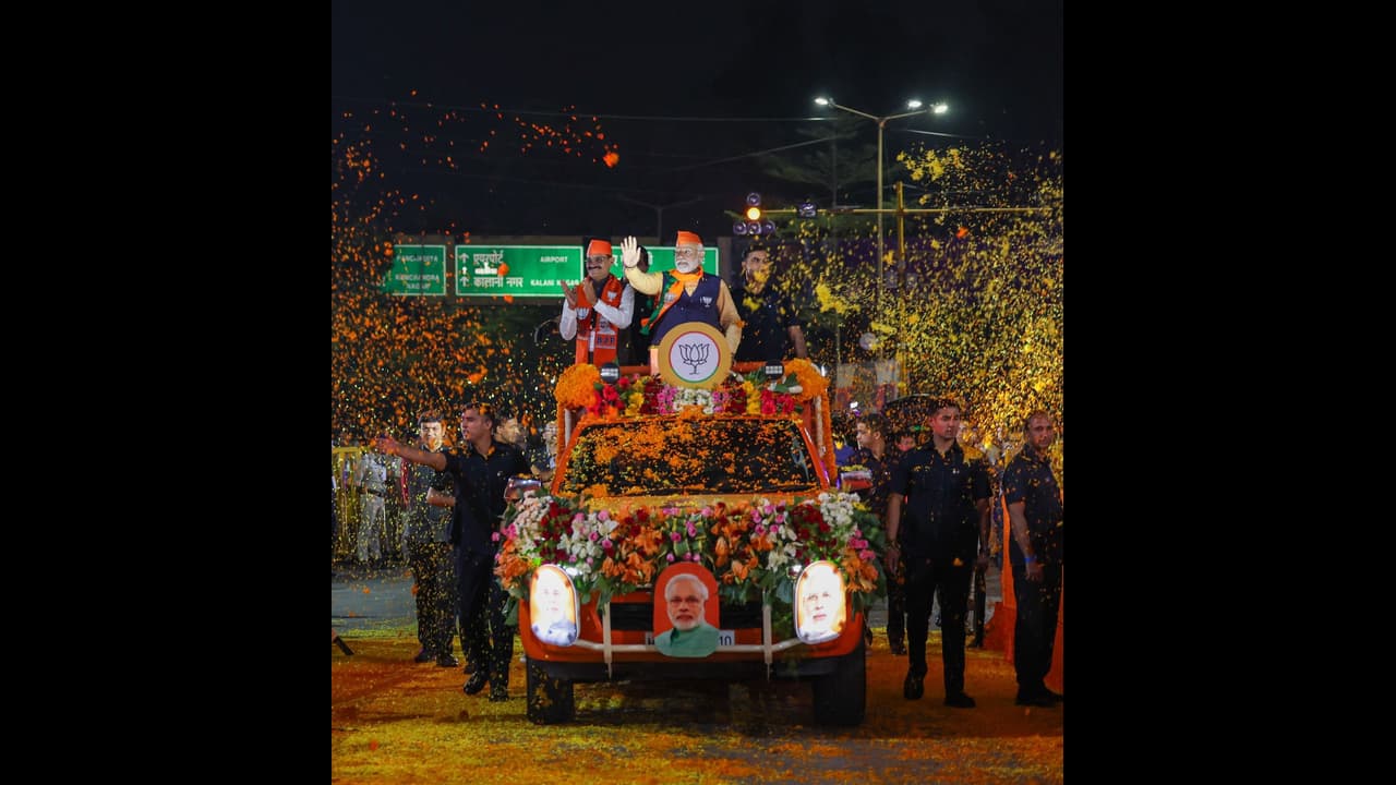 PM Modi Road show PM Modi Road show