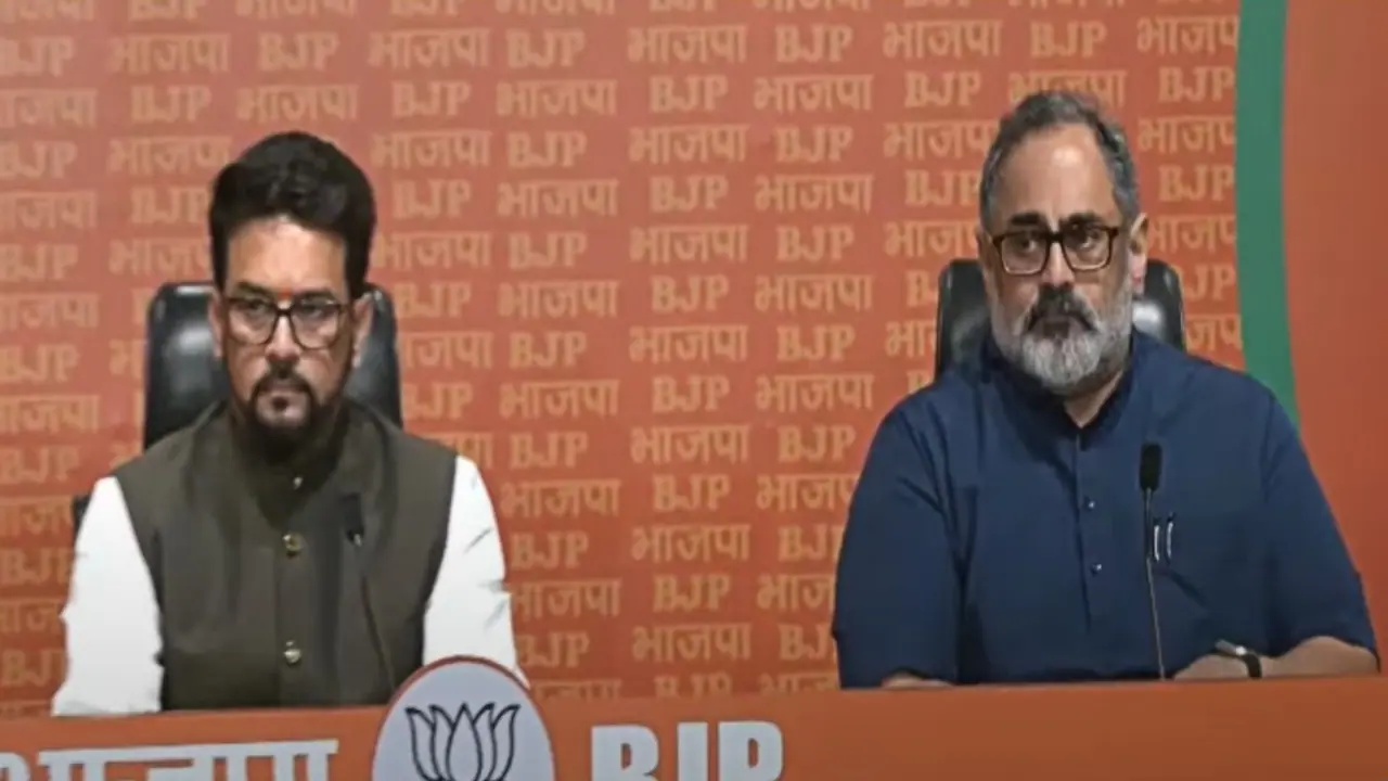 anurag thakur rajeev chandrasekhar anurag thakur rajeev chandrasekhar