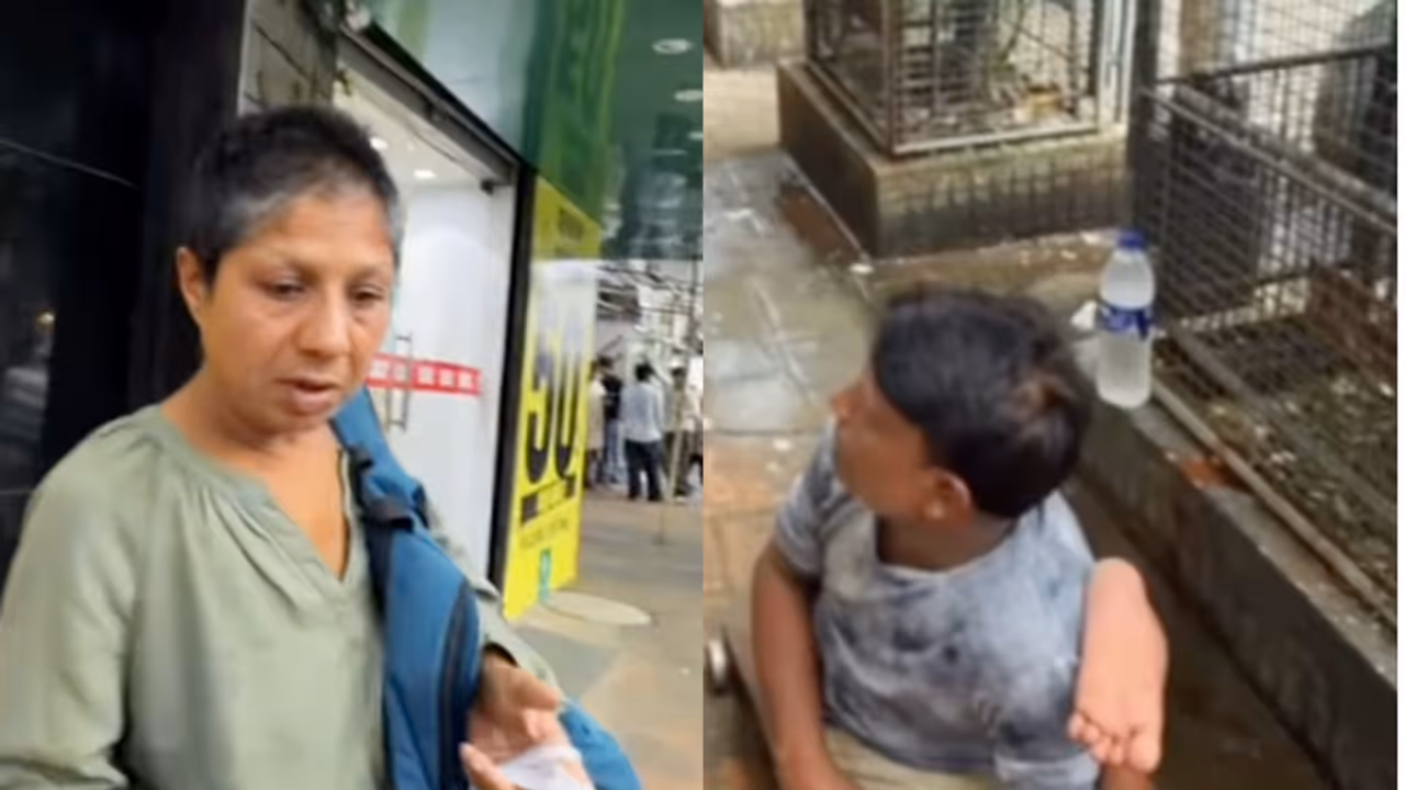Mumbai Woman Confronts Foreigner for Giving Money to Disabled Man Mumbai Woman Confronts Foreigner for Giving Money to Disabled Man