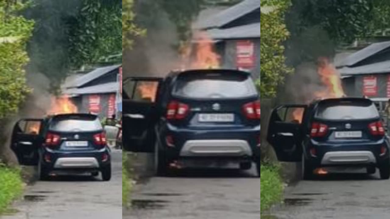 car catches fire car catches fire