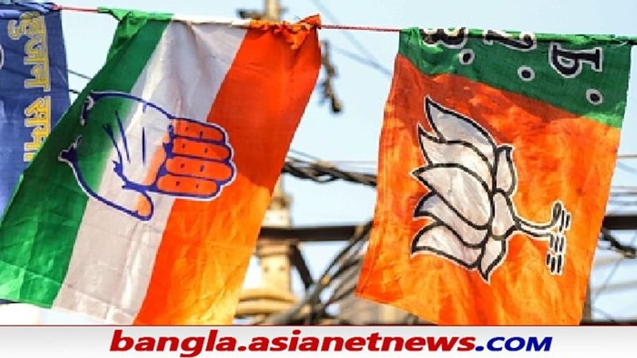 Congress BJP Flags Congress BJP Flags