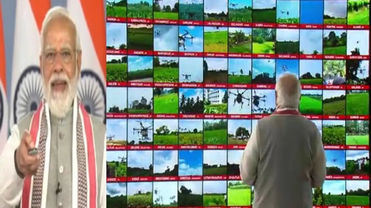PM Modi Kisan drones PM Modi Kisan drones