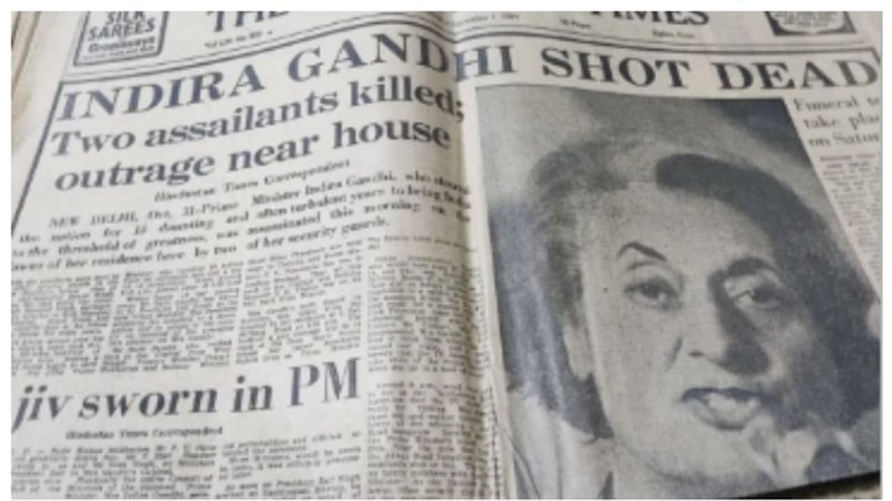 Old Newspaper about Indira Gandhi's murder Old Newspaper about Indira Gandhi's murder