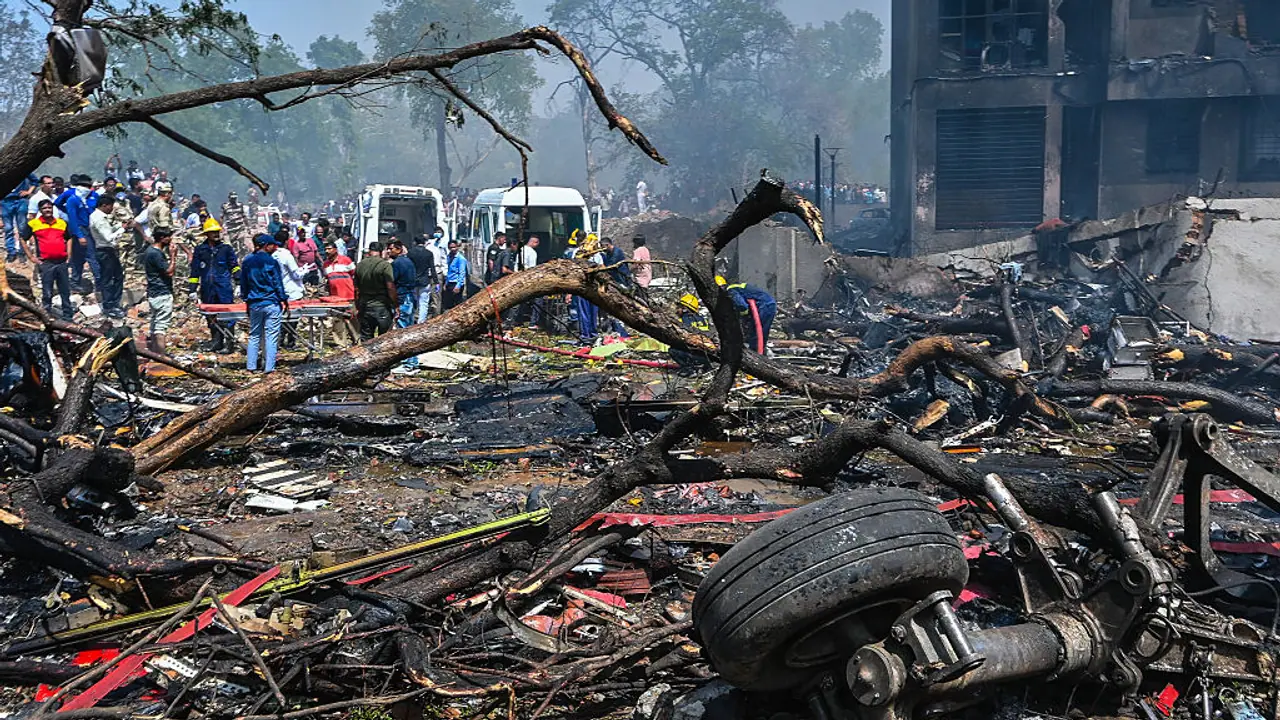 Ahmedabad plane crash site Ahmedabad plane crash site