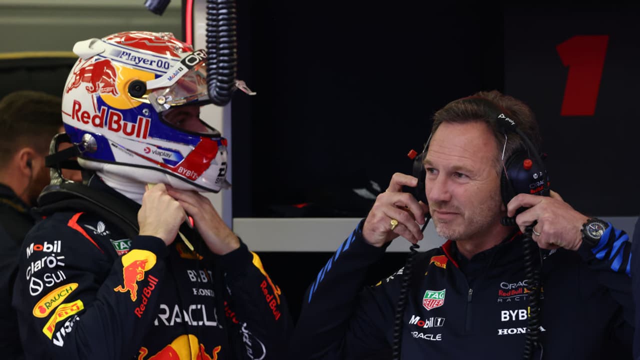 Christian Horner and Max Verstappen at Red Bull Christian Horner and Max Verstappen at Red Bull