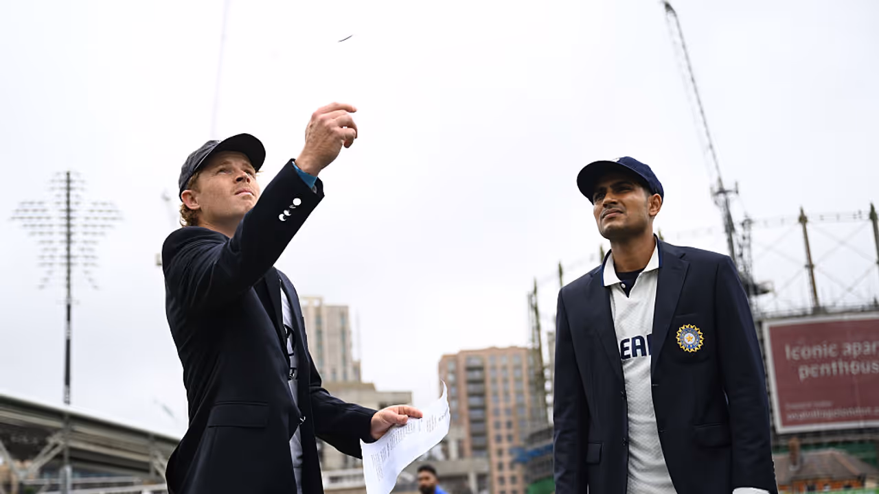 Ollie Pope and Shubhman Gill during coin toss Ollie Pope and Shubhman Gill during coin toss