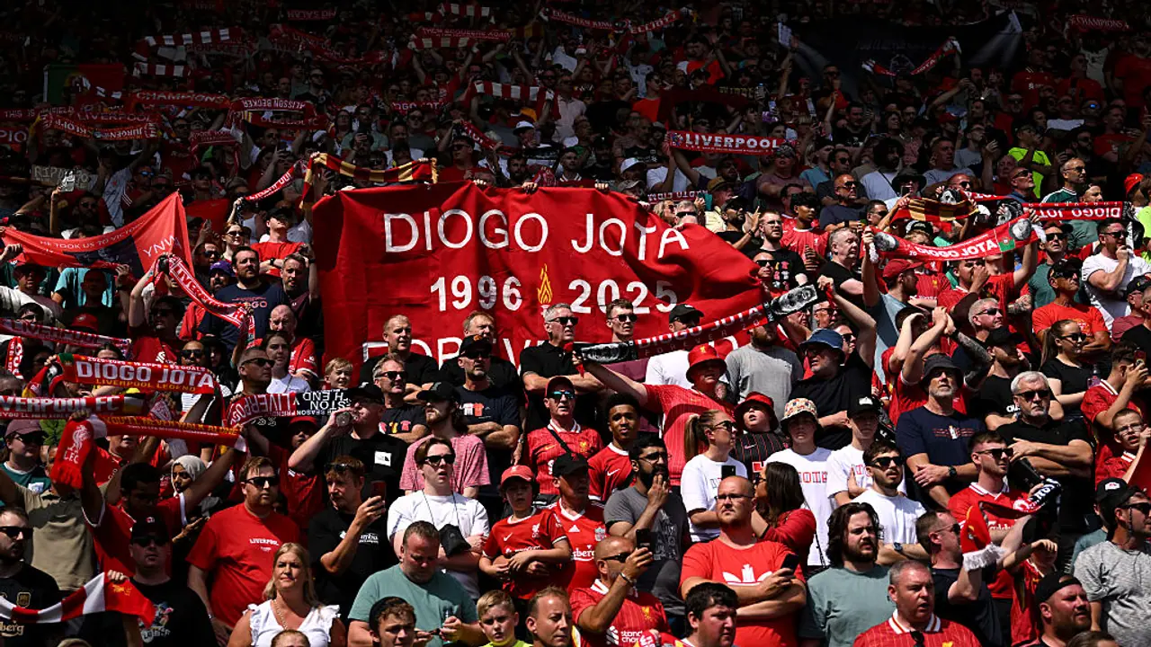 Liverpool fans tribute to Diogo Jota Liverpool fans tribute to Diogo Jota